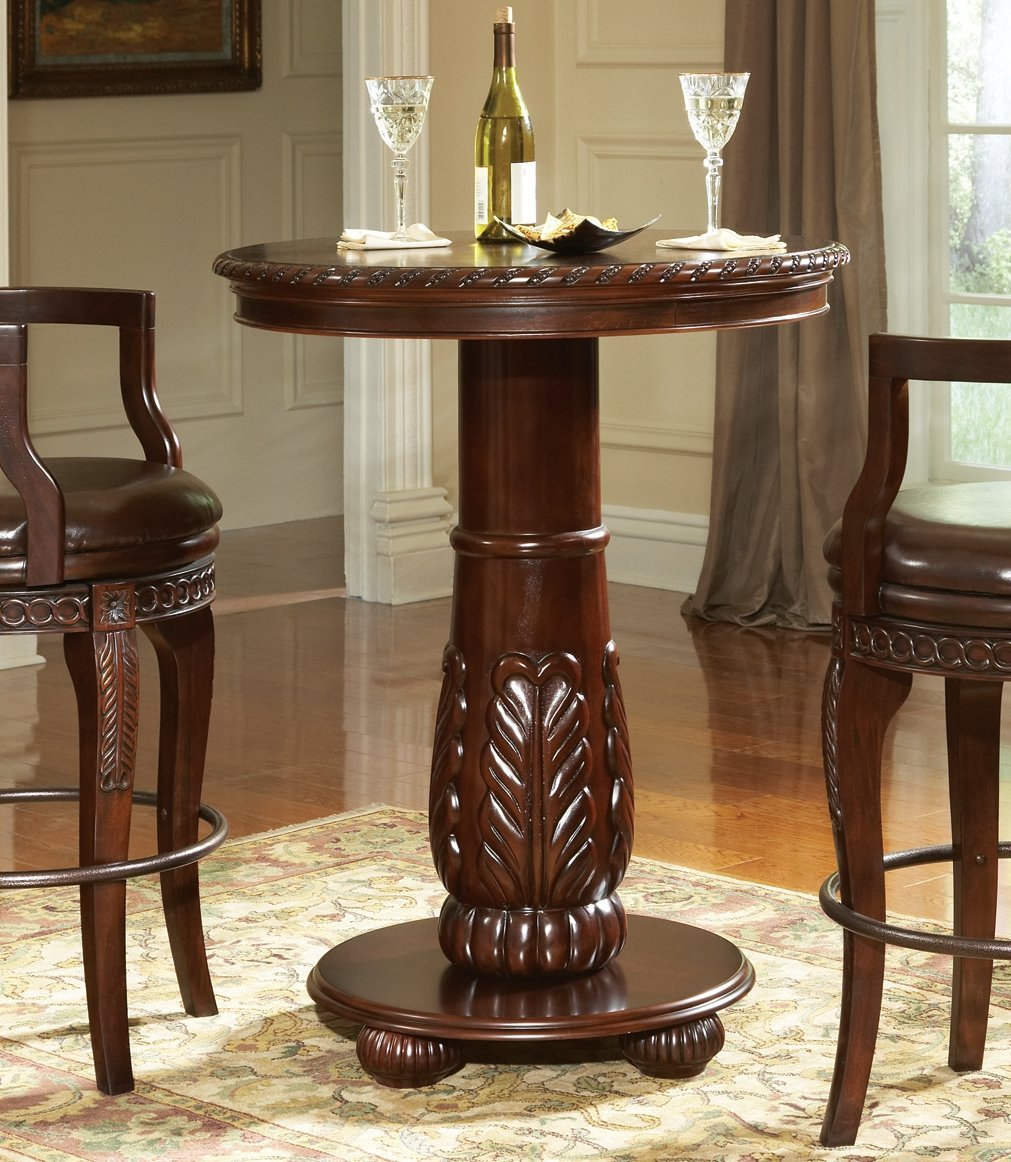 43 X 33 X 33 In. Antionette Pedestal Bar Table