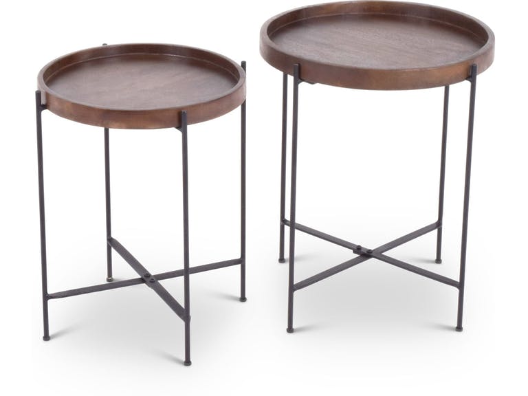 Cp2000nt 21 X 17 X 17 In. Capri Round Accent Tables - Set Of 2