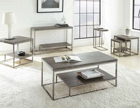 Lu150nt 20 X 20 X 20 In. Lucia Nesting Table With Nickel - 2 Piece