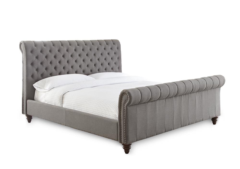 Ss100qbedg Swanson Complete Bed Gray - Queen