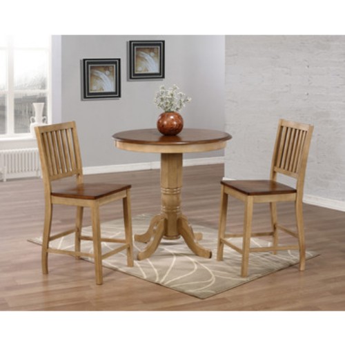 Sunset Trading Sunset Trading Round Pub Pedestal Dining Table- Brook