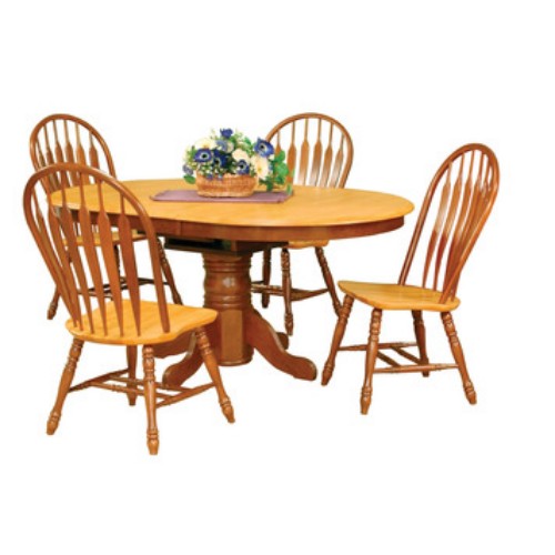 Sunset Tradingdlu-tbx4266-nlo Sunset Trading Pedestal Dining Table- Nutmeg With Light Oak Butterfly Top