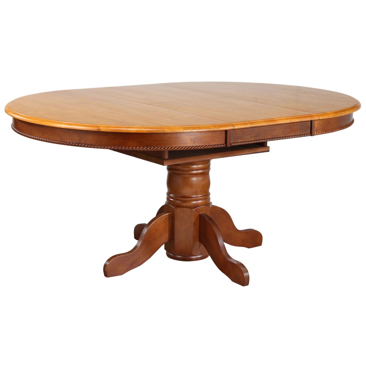 Sunset Tradingdlu-tbx4866-nlo Sunset Trading Pedestal Dining Table- Nutmeg With Light Oak Butterfly Top