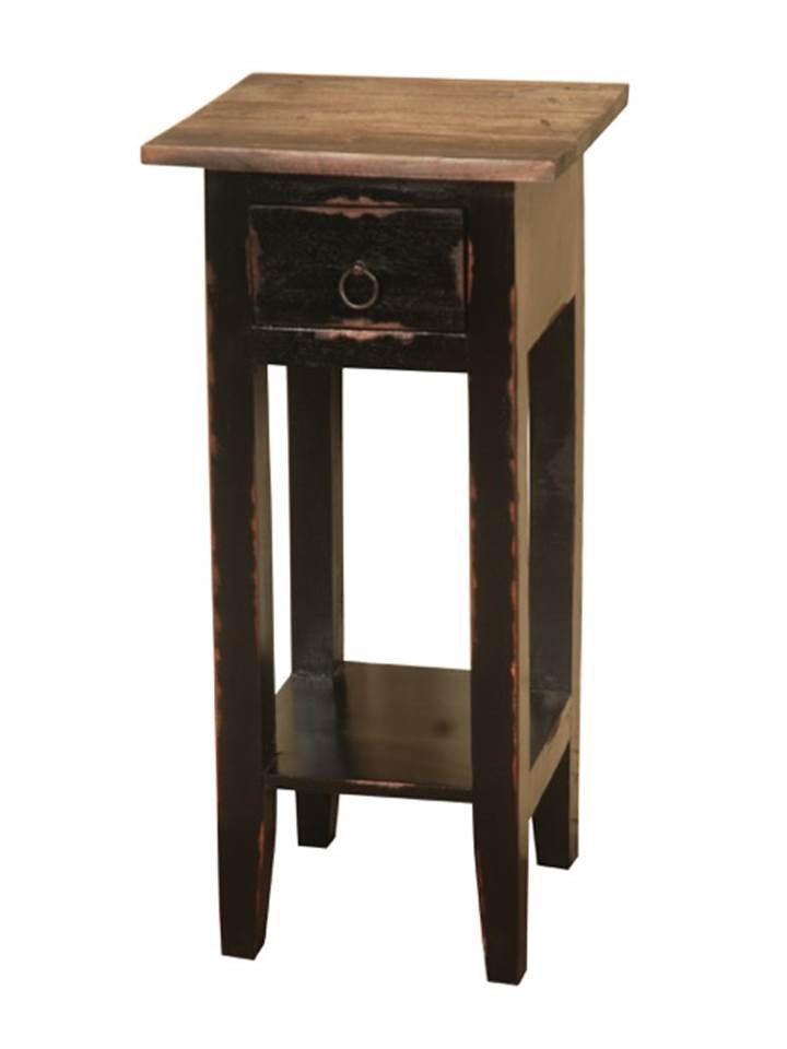 Sunset Trading Cc-tab1792tld-abrw Cottage Distressed Antique Black & Raftwood Narrow Side Table