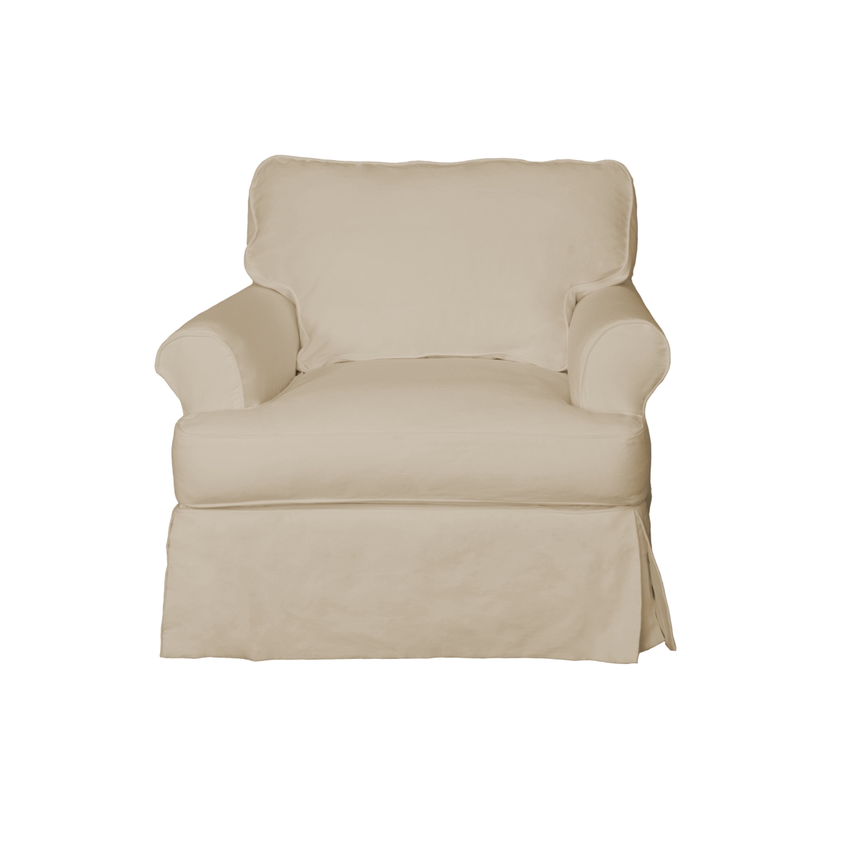 Su-117620sc-30-391084 Horizon T-cushion Chair & Ottoman Slipcover Only, Tan - 18.3 X 32.7 X 25 In.