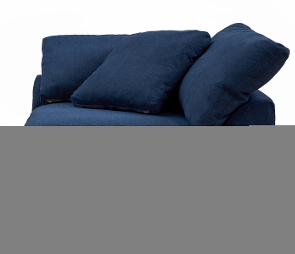 Su-1458-49-3c Cloud Puff Slipcovered Modular Sectional Small Large Shaped Performance Fabric Sofa, Navy Blue - 3 Piece