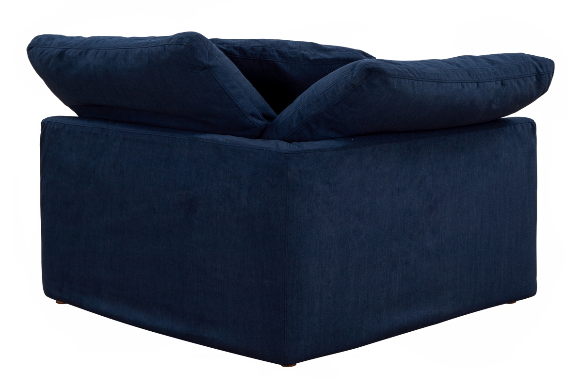 Su-1458sc-49-2c Cloud Puff Slipcover For Modular Large Loveseat Sectional Cover Performance Fabric Sofa, Navy Blue - 2 Piece