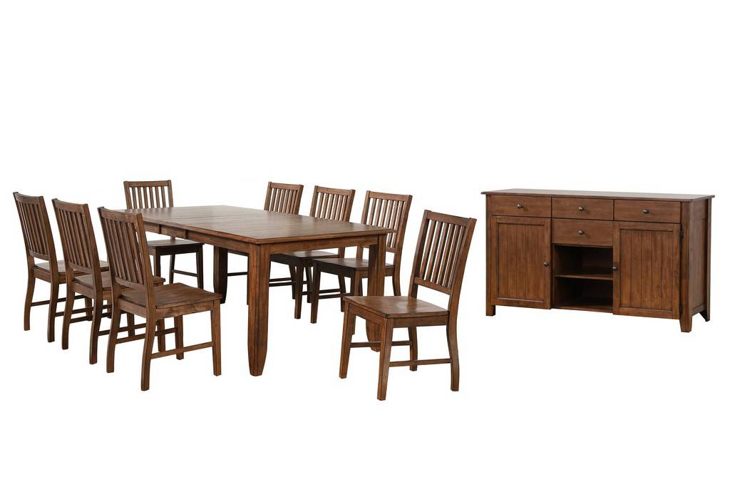 72 in. Simply Brook Rectangular Extendable Table Dining Set - 10 Piece