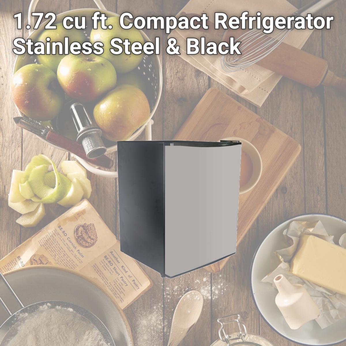 Picture of SPT RF-172SS 1.72 cu ft. Compact Refrigerator, Stainless Steel & Black