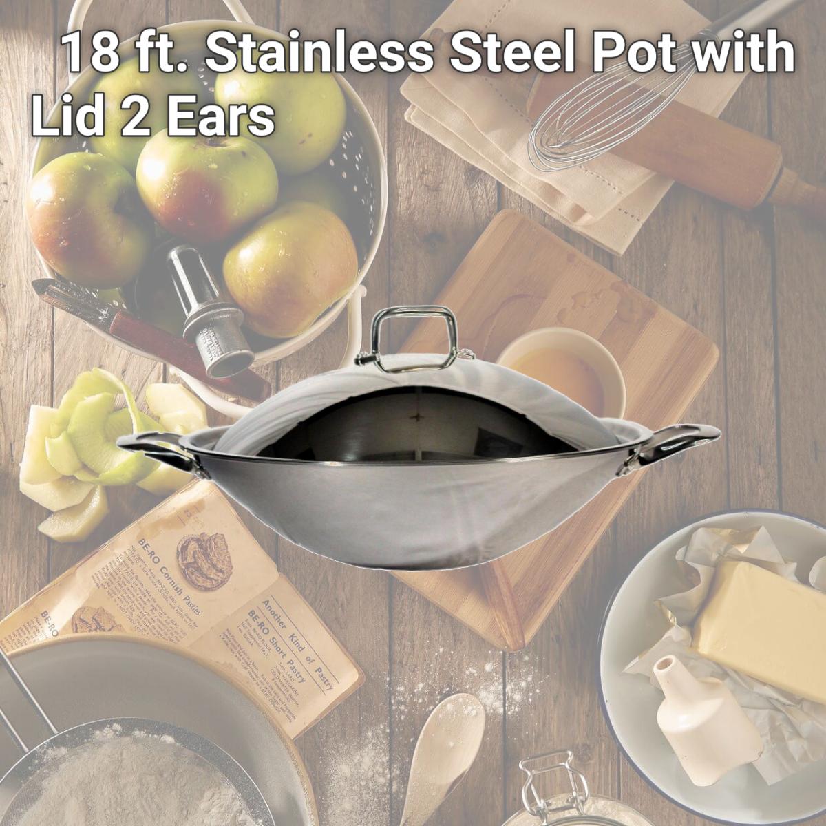 Picture of SPT SL-PA400A 18 ft. Stainless Steel Pot with Lid 2 Ears