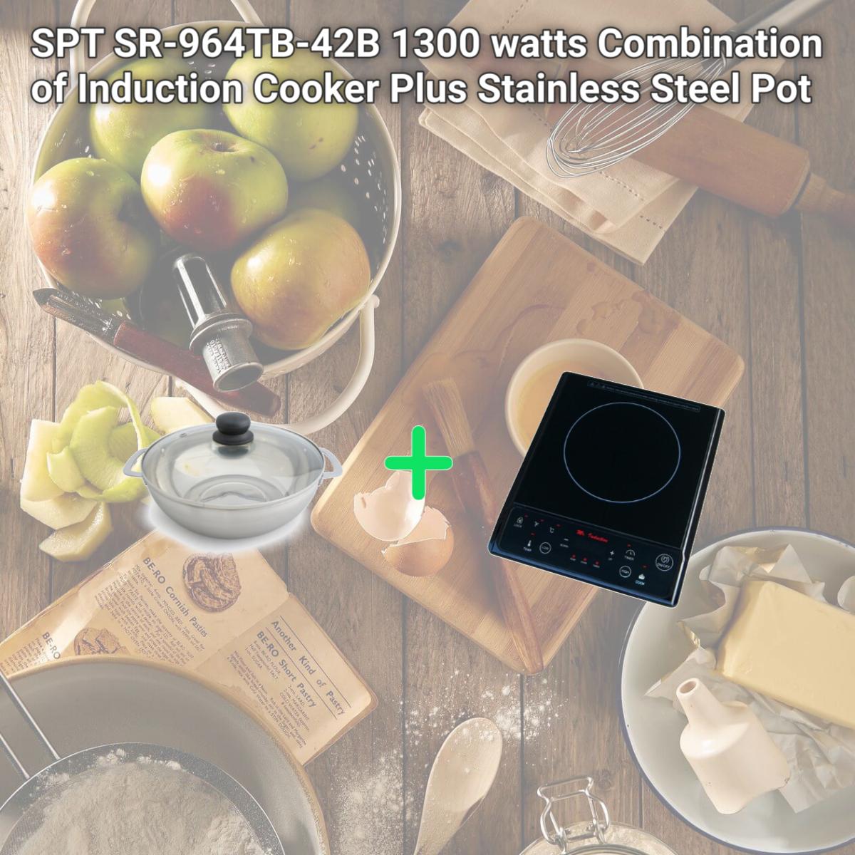 Picture of SPT SR-964TB-42B 1300 watts Combination of Induction Cooker Plus Stainless Steel Pot