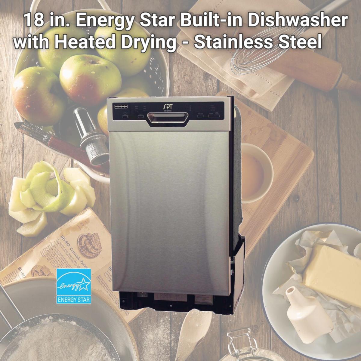 Picture of Sunpentown SD-9254SS 18 in. Energy Star Built-in Dishwasher with Heated Drying - Stainless Steel