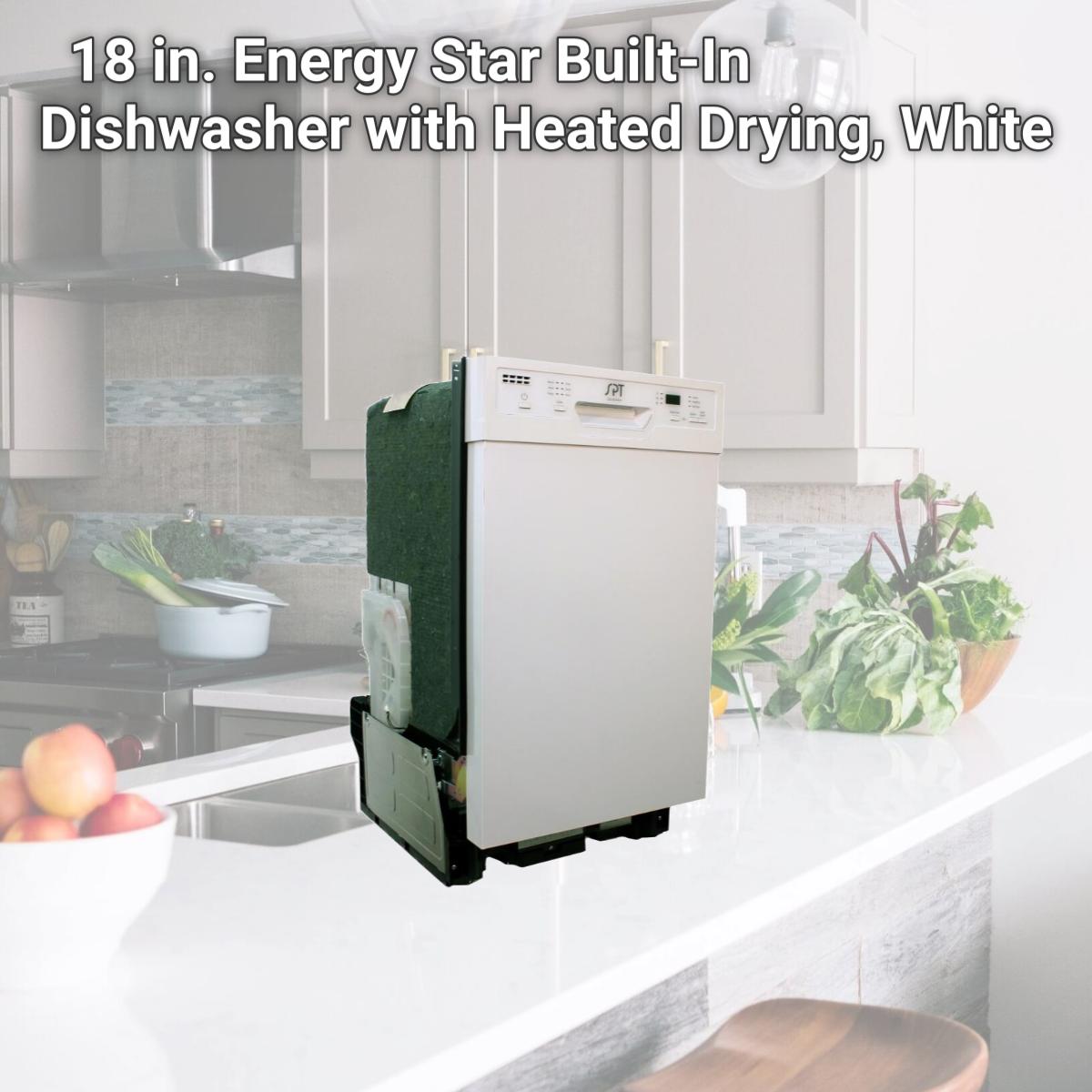 Picture of Sunpentown SD-9254W 18 in. Energy Star Built-In Dishwasher with Heated Drying, White