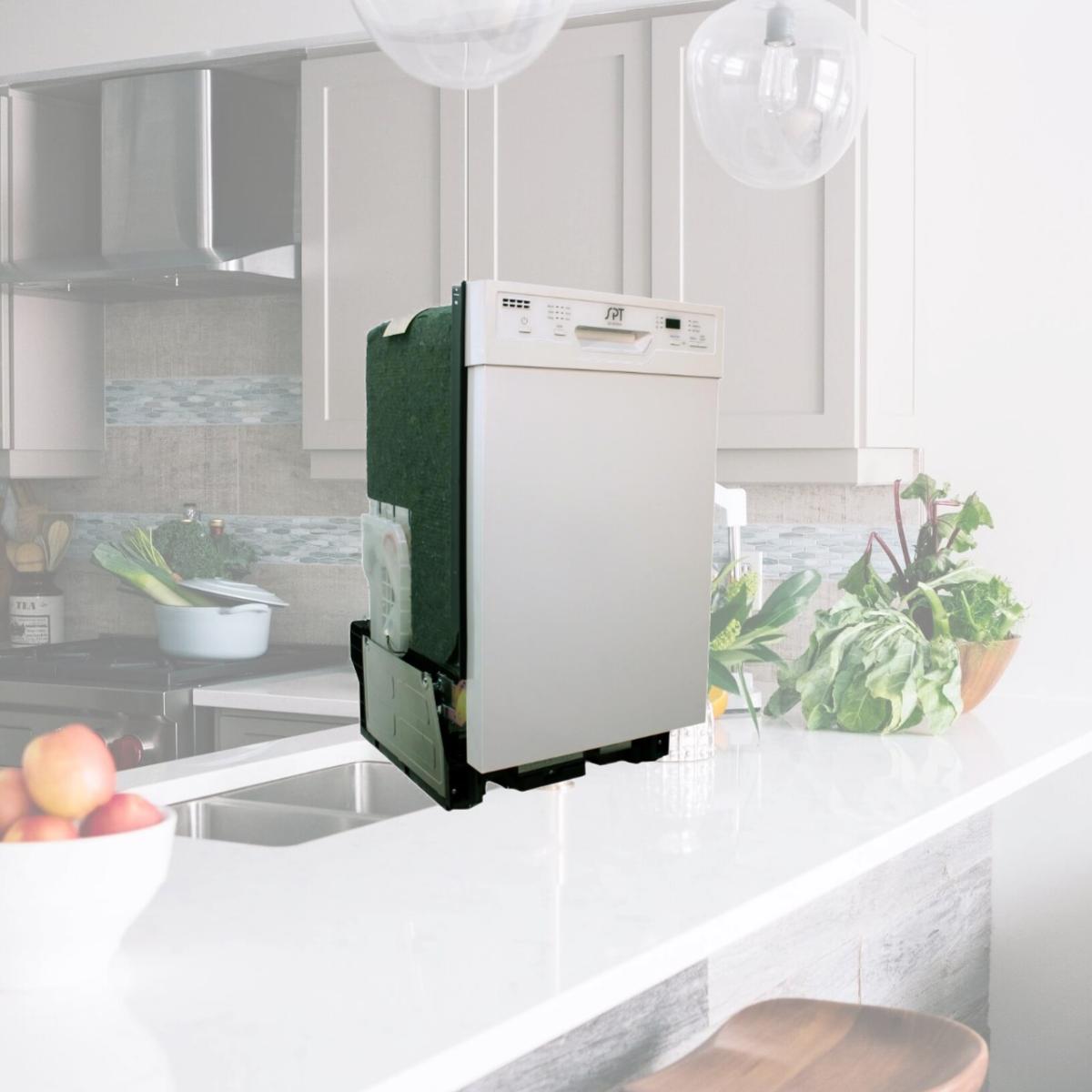 Picture of Sunpentown SD-9254W 18 in. Energy Star Built-In Dishwasher with Heated Drying, White