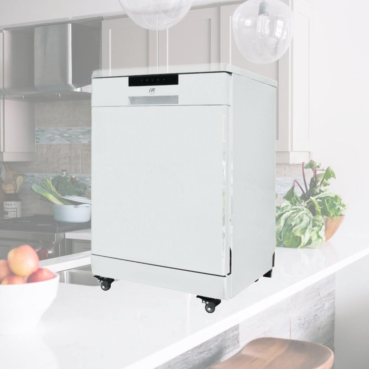 Picture of Sunpentown SD-6513W 24 in. Energy Star Portable Stainless Steel Dishwasher, White