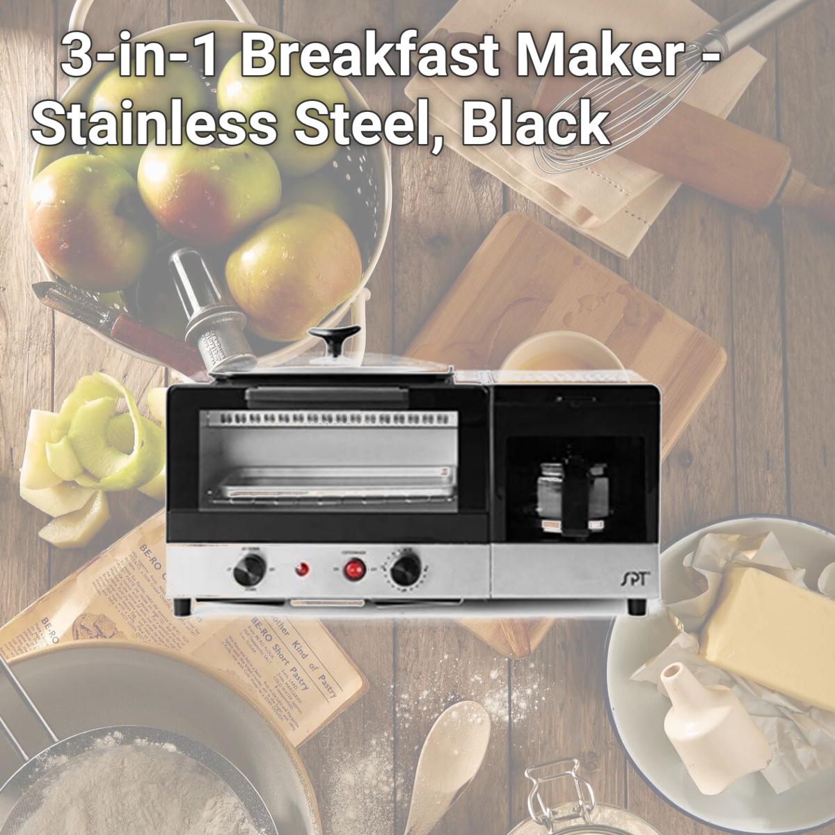 Picture of SPT BM-1120B 3-in-1 Breakfast Maker - Stainless Steel, Black