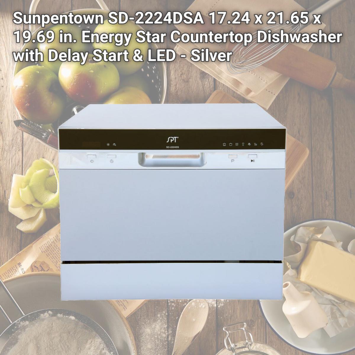 Picture of Sunpentown SD-2224DSA 17.24 x 21.65 x 19.69 in. Energy Star Countertop Dishwasher with Delay Start & LED - Silver