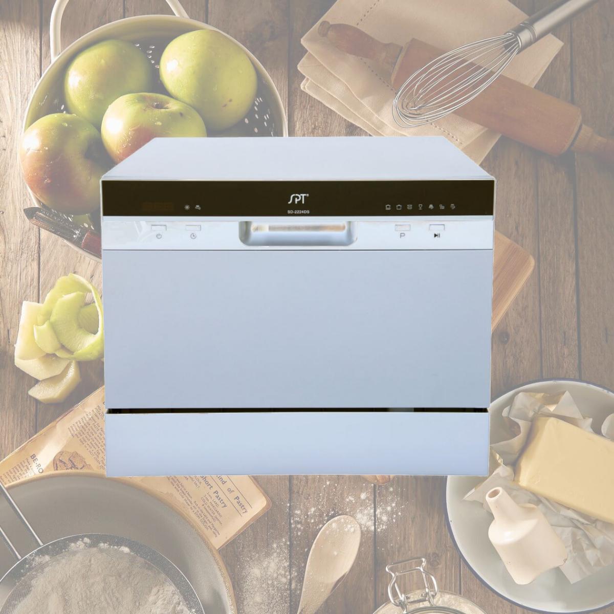 Picture of Sunpentown SD-2224DSA 17.24 x 21.65 x 19.69 in. Energy Star Countertop Dishwasher with Delay Start & LED - Silver
