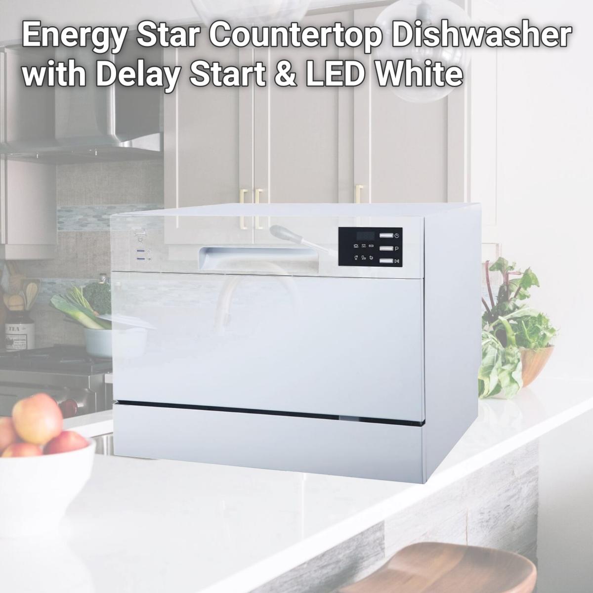 Picture of Sunpentown SD-2225DWA Energy Star Countertop Dishwasher with Delay Start & LED, White