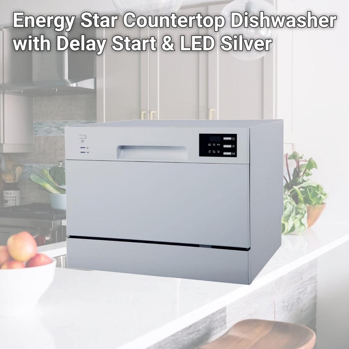 Picture of Sunpentown SD-2225DSA Energy Star Countertop Dishwasher with Delay Start & LED, Silver