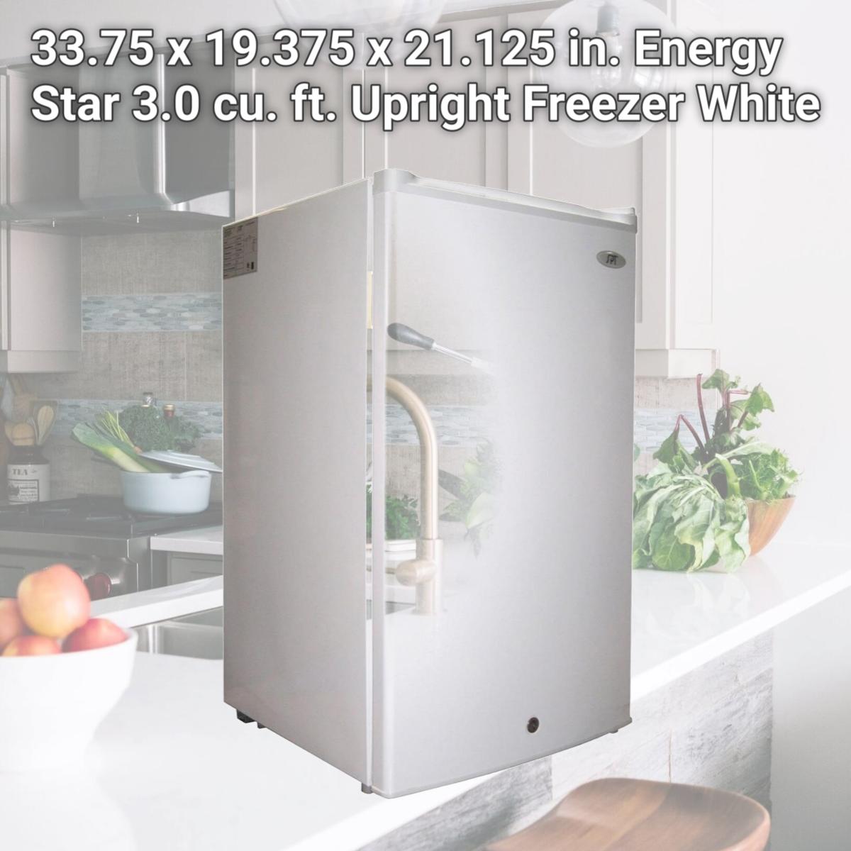 Picture of Sunpentown UF-304WA 33.75 x 19.375 x 21.125 in. Energy Star 3.0 cu. ft. Upright Freezer, White