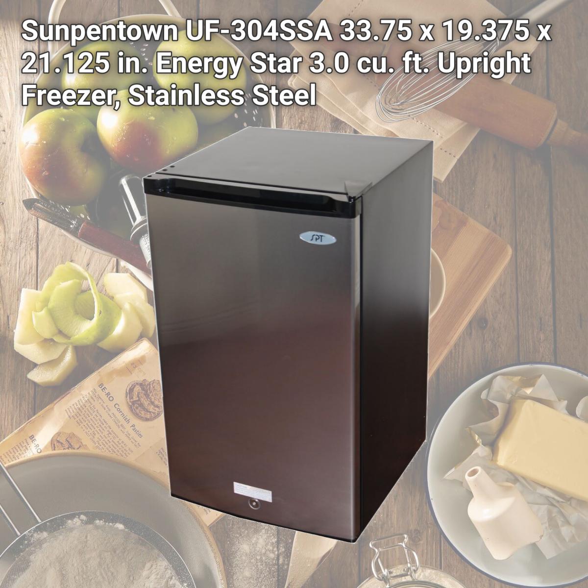 Picture of Sunpentown UF-304SSA 33.75 x 19.375 x 21.125 in. Energy Star 3.0 cu. ft. Upright Freezer, Stainless Steel