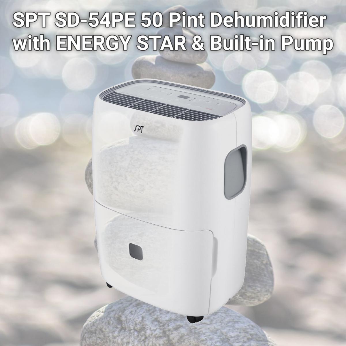 Picture of SPT SD-54PE 50 Pint Dehumidifier with ENERGY STAR & Built-in Pump