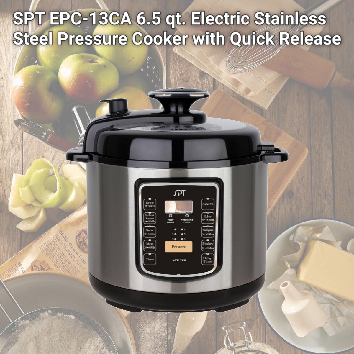 Picture of SPT EPC-13CA 6.5 qt. Electric Stainless Steel Pressure Cooker with Quick Release