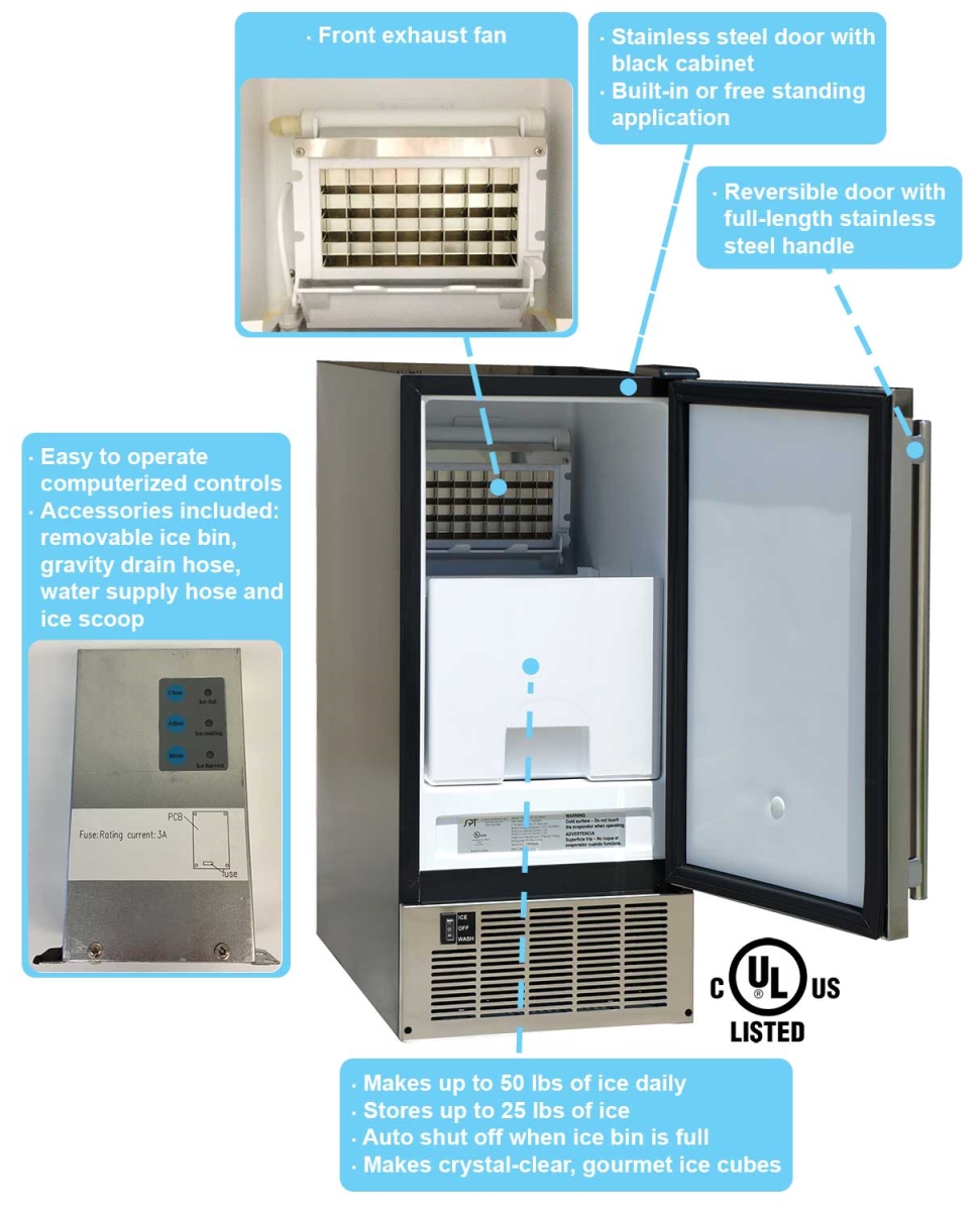 Picture of Sunpentown IM-60YUSA Stainless Steel Under-Counter Ice Maker