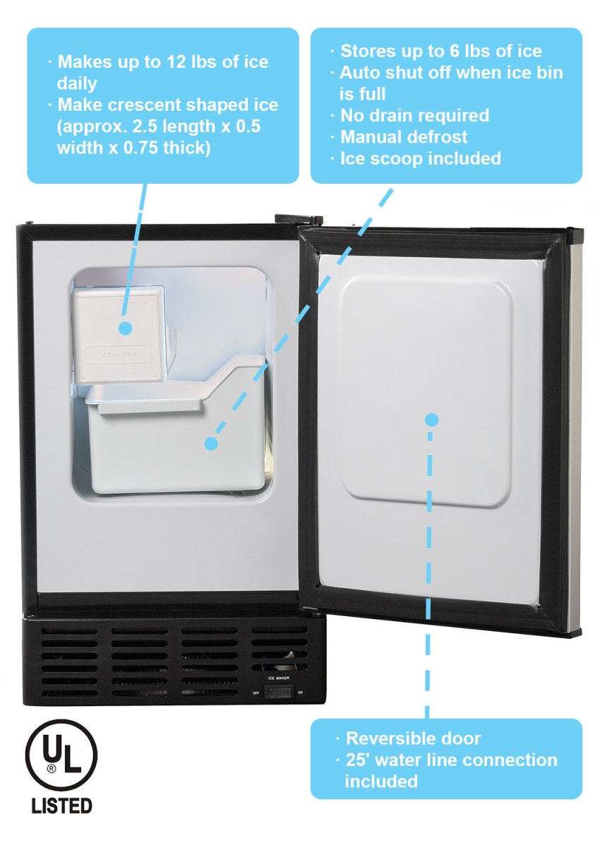 Picture of Sunpentown IM-150USB Under-Counter Ice Maker with Freezer