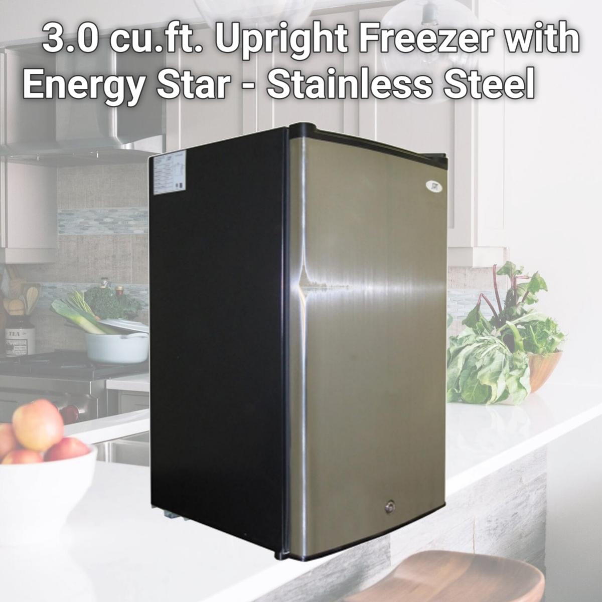 Picture of SUNPENTOWN UF-304SS 3.0 cu.ft. Upright Freezer with Energy Star - Stainless Steel