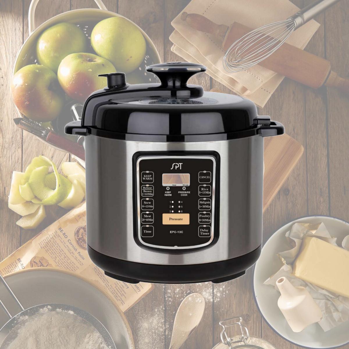 Picture of Sunpentown EPC-13C 6.5-Quart Stainless Steel Electric Pressure Cooker with Quick Release Button