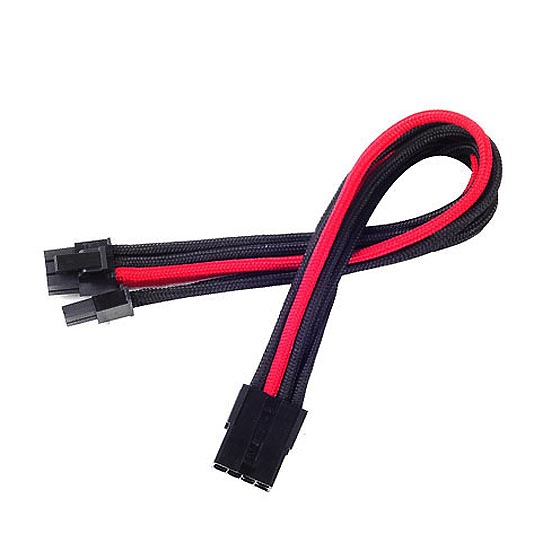8 Pin 250 mm Power Cable Extender - Black with Red