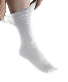 Mens Mild Compression Socks, White - One Size Fits Most, Pack Of 2