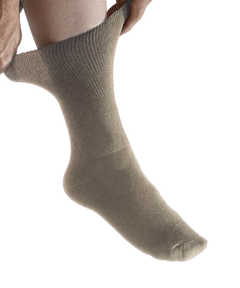 Mens Mild Compression Socks, Tan - One Size Fits Most, Pack Of 2