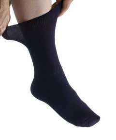 Mens Mild Compression Socks, Navy - One Size Fits Most, Pack Of 2