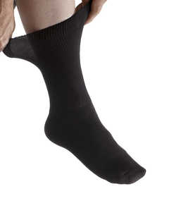 Mens Mild Compression Socks, Black - One Size Fits Most, Pack Of 2
