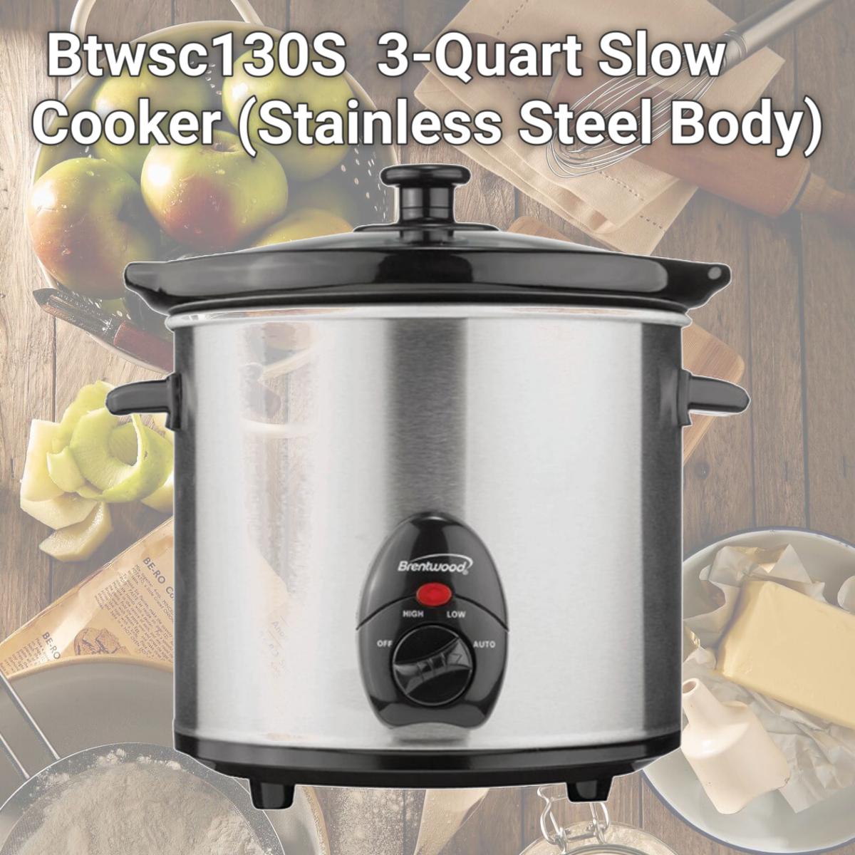 Picture of Brentwood Btwsc130S Brentwood 3-Quart Slow Cooker (Stainless Steel Body)