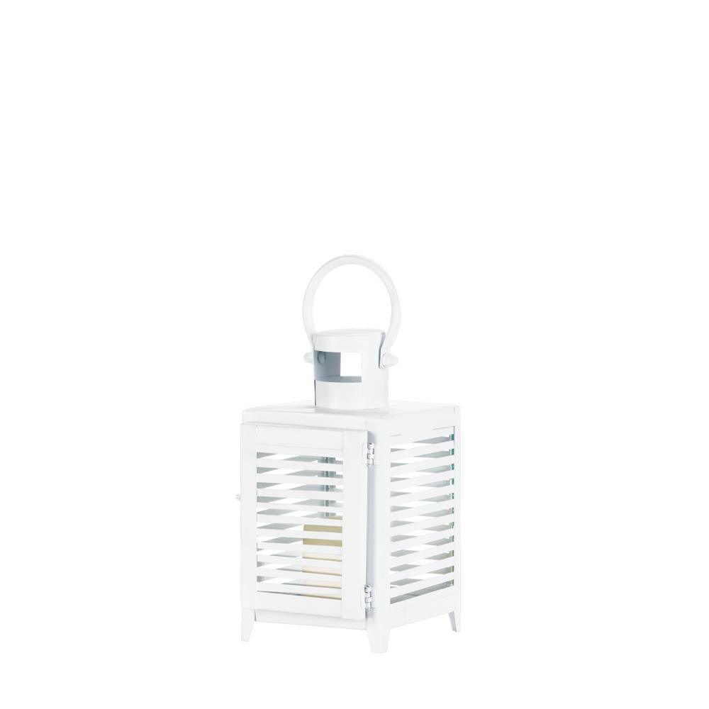 10018091 Horizon Candle Lantern, White - Small