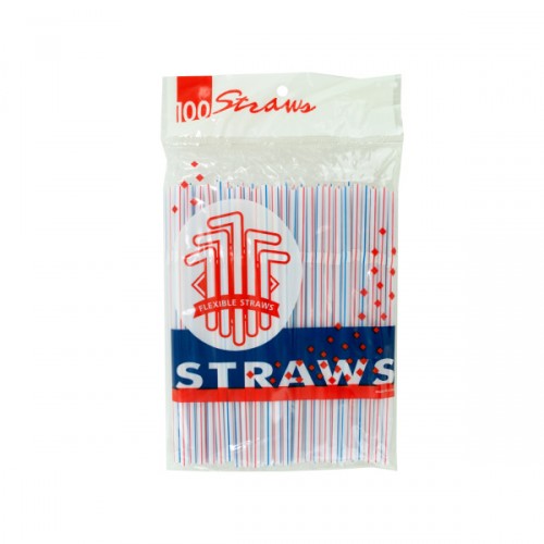 100 Piece Plastic Straws, Pack Of 25