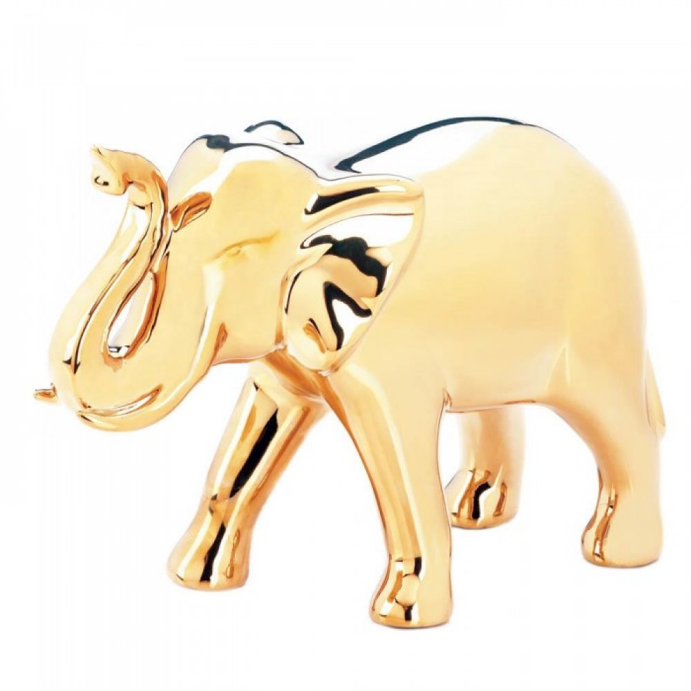 10018252 Golden Elephant Figure, Large