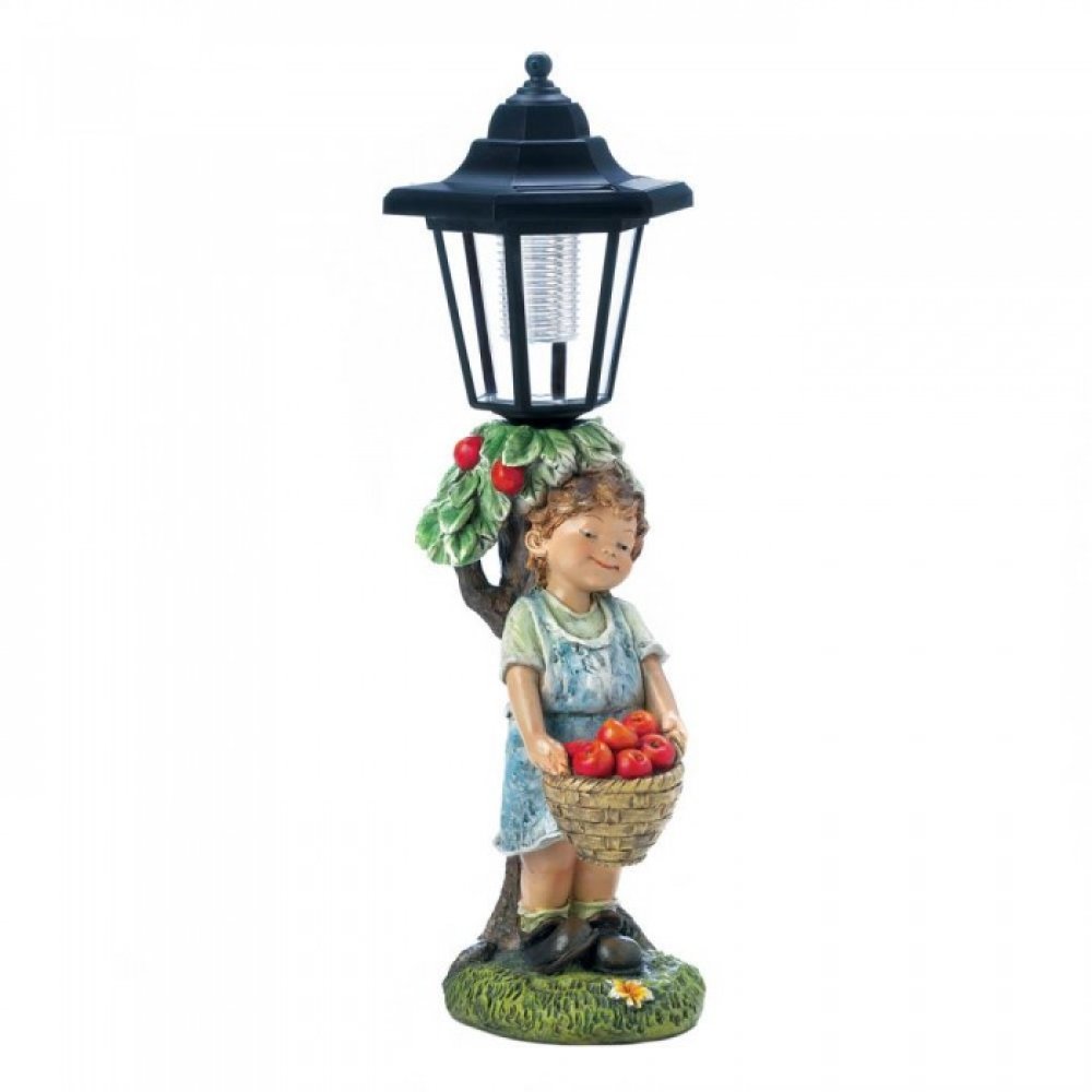 10018275 Apple Basket Solar Street Light Statue