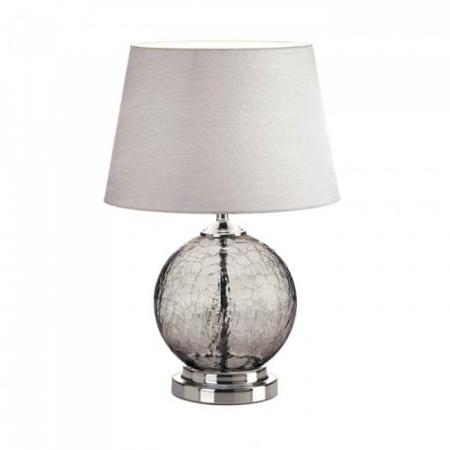10018358 Cracked Glass Table Lamp - Grey
