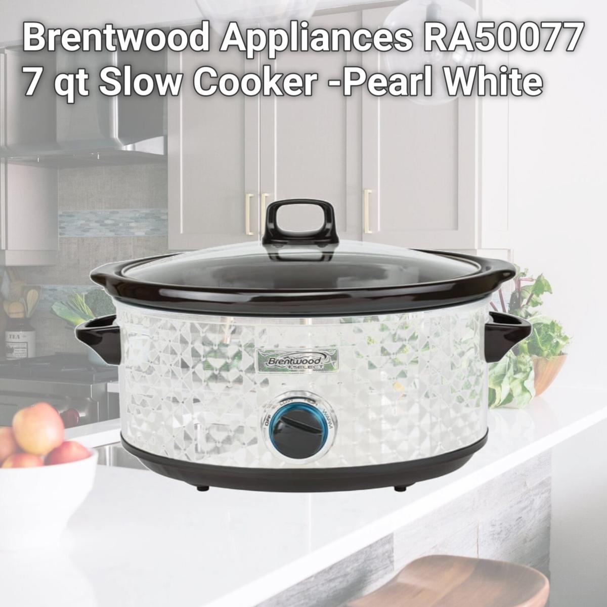 Picture of Brentwood Appliances RA50077 7 qt Slow Cooker -Pearl White
