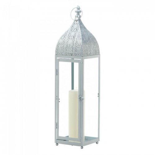 10018512 Large Silver Moroccan Style Lantern