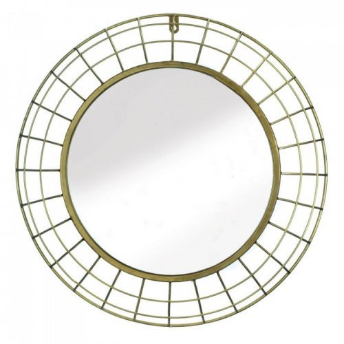 10018577 Golden Wire Dome Framed Wall Mirror