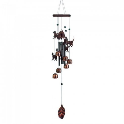 10018630 26 In. Bronze Cats Wind Chimes