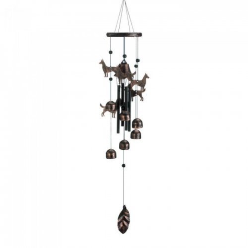 10018631 26 In. Bronze Dogs Wind Chimes
