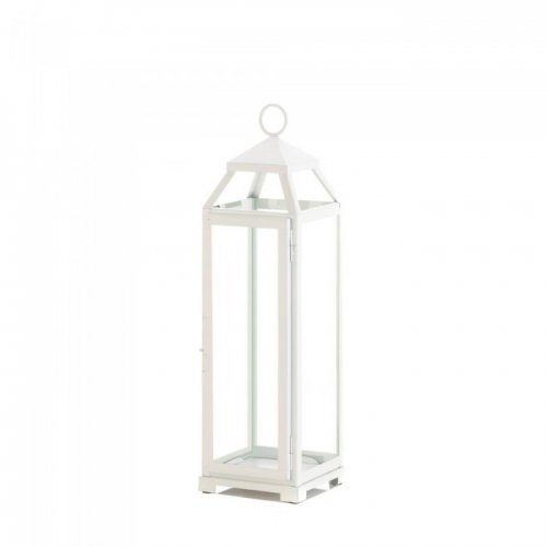 10018646 Open Top Lantern - Country White, Large
