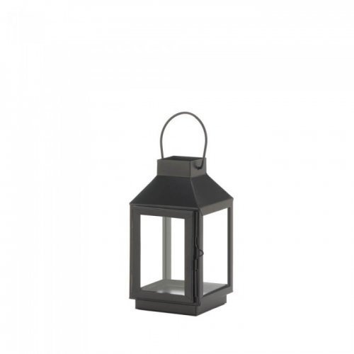 10018653 Open Top Square Lantern - Black, Mini